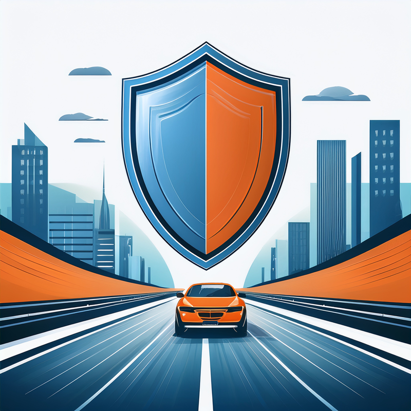 Car on highway protected by shield